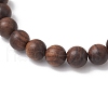 Natural African Padauk Wood & Striped Agate & Citrine Round Beaded Bracelets for Women BJEW-JB11930-01-4