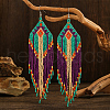 Bohemian Style Handmade Glass Bead Dangle Earrings for Daily Wear and Gifting KQ2432-1