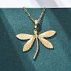 Dragonfly 304 Stainless Steel Pendant Necklaces NJEW-H059-05G-3