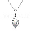 Teardrop 925 Sterling Silver Crystal Moissanite Pendant Necklaces for Women FS-WGA8F32-01-5