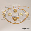 Exquisite Zinc Alloy Flat Round Cuff Bangle & Earrings & Multilayer Tassel Necklaces & Rings Set for Women OM1652-4