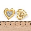 Brass Micro Pave Clear Cubic Zirconia Stud Earrings EJEW-U059-01A-GP-3