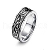 Antique Silver Stainless Steel Finger Ring PW-WG24623-04-1