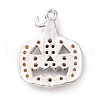 Eco-friendly Brass Micro Pave Dark Orange Cubic Zirconia Pendants KK-D079-22P-2