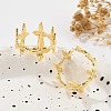 Flower Brass Cuff Rings for Women RJEW-B119-07G-3