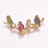 Brass Micro Pave Cubic Zirconia Pendants ZIRC-E117-05G-1