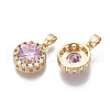 Brass Micro Pave Cubic Zirconia Charms KK-R134-093B-NF-2