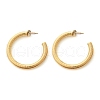 304 Stainless Steel Textured C-Shaped Stud Earrings EJEW-V016-09G-01-4