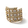 Clear Cubic Zirconia Chunky Open Cuff Rings RJEW-G255-02G-2