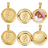Beebeecraft 6Pcs Brass Locket Pendants KK-BBC0015-49-1