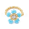 Round Seed Beads with Gemstone Beads Rings RJEW-MZ00015-04-1