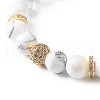 Natural Howlite Round Beads Stretch Bracelets Set BJEW-JB06980-01-8