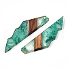 Transparent Resin & Walnut Wood Big Pendants RESI-ZX017-55-2