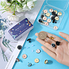 SUNNYCLUE 40Pcs 4 Color Flat Round 304 Stainless Steel Stud Earring Settings STAS-SC0006-65-3