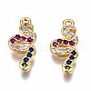 Brass Micro Pave Cubic Zirconia Charms KK-N233-080-NF-2