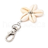 Star Copper Wire Wrapped Natural Mixed Cowrie Shell Pendant Decorations HJEW-JM03271-02-4