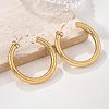 304 Stainless Steel Textured C-Shaped Stud Earrings EJEW-V016-09G-01-2