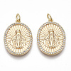 Brass Micro Pave Cubic Zirconia Pendants KK-S356-039G-NF-1