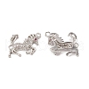 Brass Micro Pave Clear Cubic Zirconia Connector Charms KK-E068-VB019-1