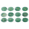 12Pcs 12 Styles Twelve Constellation Natural Green Aventurine Flat Oval Links Connector Charms G-K359-05A-1