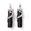 Tube Natural Lava Rock Pendants G-L455-H20-2