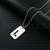 Rectangle with Hollow Out Letter 201 Stainless Steel Pendant Necklaces FS-WG34D20-15-1