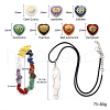 7 Chakras Heart-Shaped Healing Crystals Set DJEW-PW0024-01-2