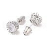 Rack Plating Brass Pave Single Cubic Zirconia Stud Earrings X-EJEW-I304-02P-02-2