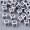 White Opaque Acrylic Beads MACR-R869-02U-1