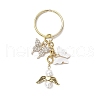 2Pcs Butterfly Alloy Acrylic & Rhinestone & Angle Pendant Keychains KEYC-JKC01251-4