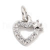 Rack Plating Brass Micro Pave Clear Cubic Zirconia Pendants KK-Q814-03P-1