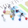 316 Surgical Stainless Steel Rhinestone Round Ball Threadless Labrets WG0410F-04-2