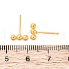 201 Stainless Steel Beaded Horizontal Bar Stud Earrings with 316 Stainless Steel Pin for Women X-STAS-K238-01G-2
