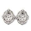 Brass Micro Pave Clear Cubic Zirconia Cabochon Settings KK-U074-03P-1