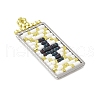 Handmade Glass Seed Beaded Rectangle with Cross Pendants PALLOY-MZ00616-01-2