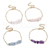 Natural Mixed Gemstone Chips Beaded Link Bracelet BJEW-JB09419-1