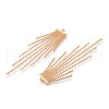 Brass Tassel Big Pendants KK-T038-132G-2
