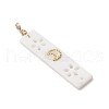 6Pcs 6 Styles Natural Shell Rectangle Pendants PALLOY-JF03883-4