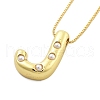 Brass & Plastic Pearl Letter Pendant Box Chain Necklaces for Women NJEW-U017-01G-10-2