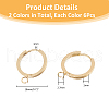 DICOSMETIC 12Pcs 2 Colors 201 Stainless Steel Huggie Hoop Earrings Findings FIND-DC0005-91-2
