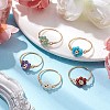 Flower Natural Gemstone Ring RJEW-JR00711-01-2