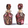 Assembled Synthetic Bronzite and Imperial Jasper Openable Perfume Bottle Pendants G-S366-058F-4