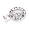 Brass Micro Pave Clear Cubic Zirconia Pendants KK-N268-53P-2