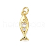 Brass Micro Pave Clear Cubic Zirconia Pendants ZIRC-I070-057G-1