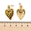 Leopard Print Brass Enamel Stud Earrings for Women EJEW-U055-12E-G-3