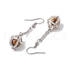 Glass Seed Beads Dangle Earrings EJEW-MZ00350-03-4