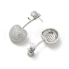 Cherry Brass Micro Pave Cubic Zirconia Stud Earrings EJEW-M077-12P-01-2