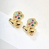 Chic and Elegant Flower Stainless Steel Cubic Zirconia Stud Earrings HS7068-1