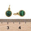 Ion Plating(IP) Synthetic Malachite Half Round Charms with Jump Ring STAS-A097-05G-11-3
