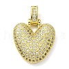 Brass Micro Pave Clear Cubic Zirconia Pendants KK-M279-01G-V-1